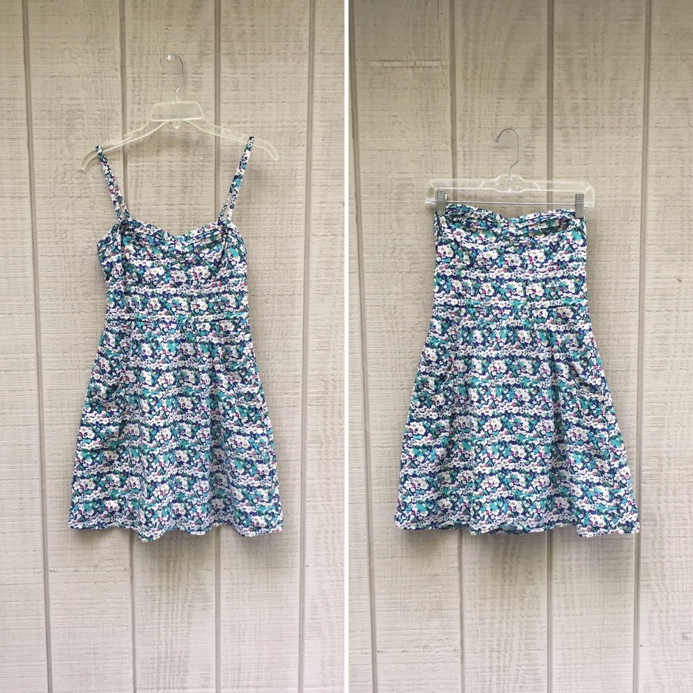 {AEO} floral strapless / spaghetti strap sundress